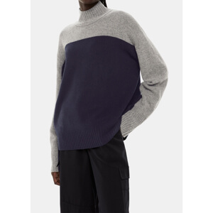 Whistles Wool Colour Block Funnel Neck